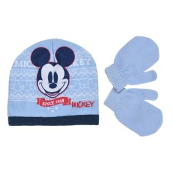 Mickey világoskék sapka-kesztyű szett