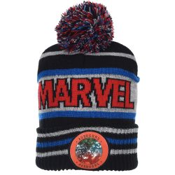Marvel csíkos fekete sapka