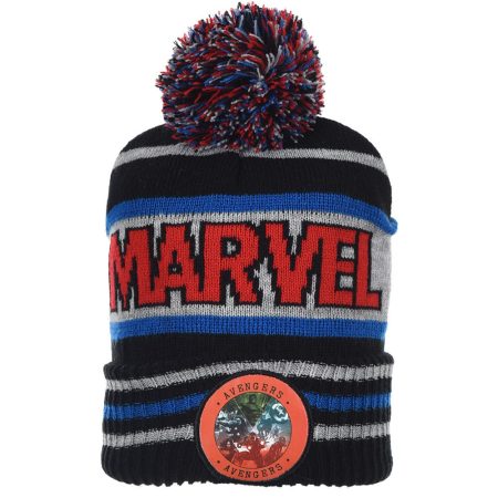 Marvel csíkos fekete sapka