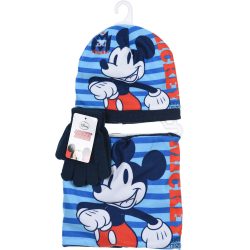 Mickey kék sapka-sál szett