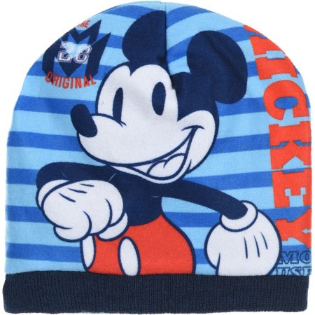 Mickey kék sapka-sál szett